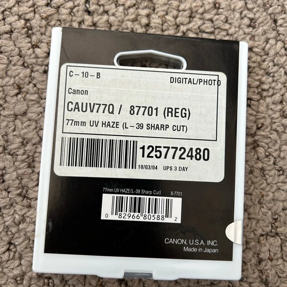 Canon Filter - UV Haze L-39 Sharp Cut, 77 mm
